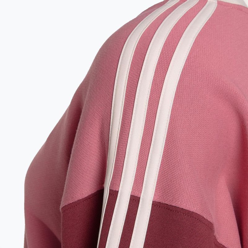 Dámská mikina Adidas Essentials 3-Stripes Crop pink strata/shadow red/bliss pink/wonder quartz 3