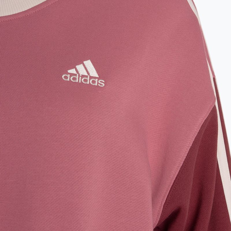 Dámská mikina Adidas Essentials 3-Stripes Crop pink strata/shadow red/bliss pink/wonder quartz 4