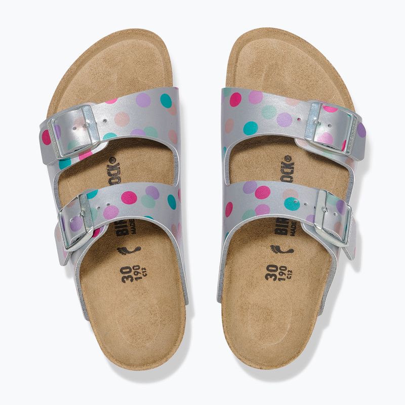 Dětské nazouváky BIRKENSTOCK Arizona BF Narrow electric metallic dots silver 3
