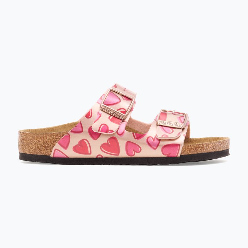 Dětské nazouváky BIRKENSTOCK Arizona Birko-Flor Narrow electric metallic copper hearts 2