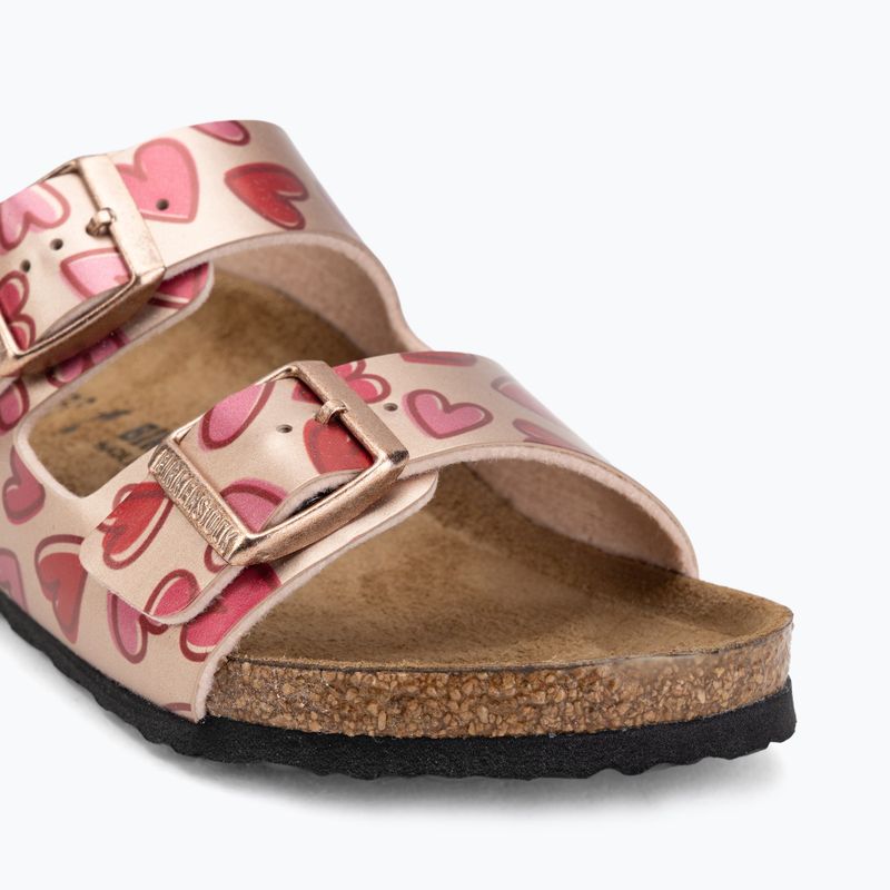 Dětské nazouváky BIRKENSTOCK Arizona Birko-Flor Narrow electric metallic copper hearts 7