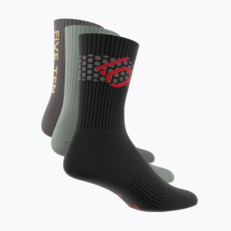 adidas FIVE TEN Cushioned Crew Socks 3 páry černá/stříbrná/zelená/uhlí 4