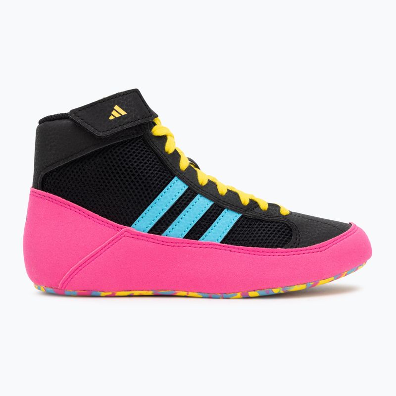 Dětské boxerské boty adidas Havoc core black/signal cyan/yellow 2