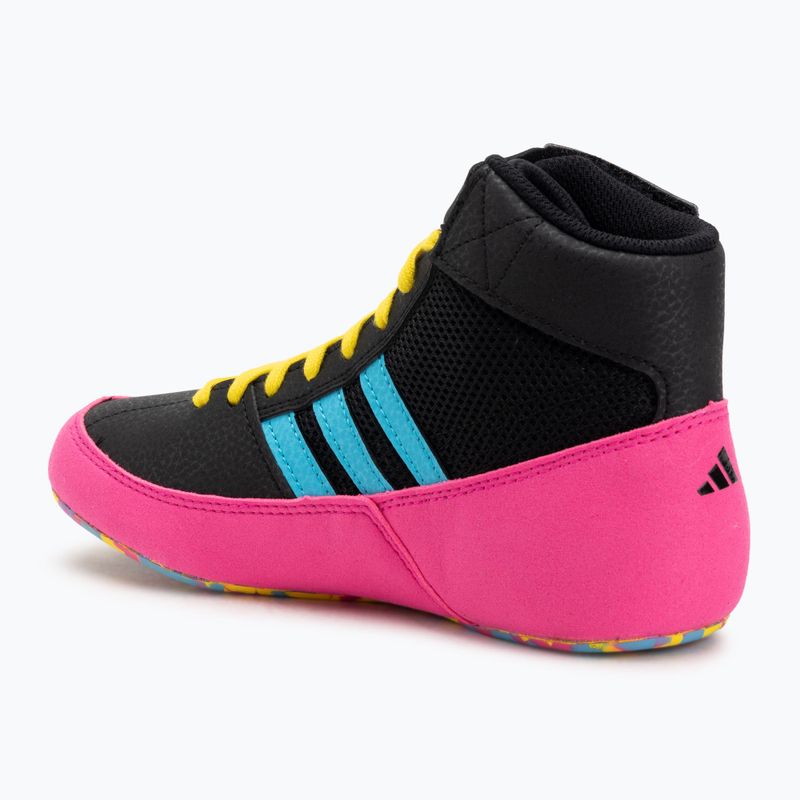Dětské boxerské boty adidas Havoc core black/signal cyan/yellow 3