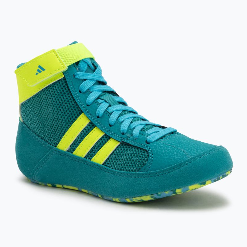 Dětské zápasnické boty adidas Havoc purple team/lucid lemon/signal cyan