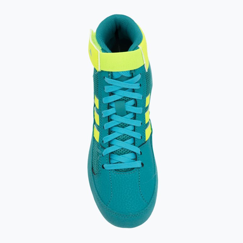 Dětské zápasnické boty adidas Havoc purple team/lucid lemon/signal cyan 5