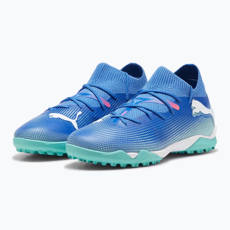 Dětské kopačky PUMA Future 7 Match TT + Mid Jr blue/puma white/electric peppermint