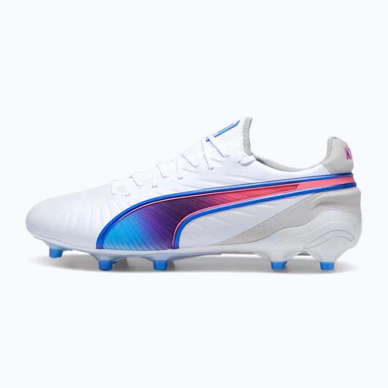 Kopačky PUMA King Ultimate FG/AG puma white/bluemazing/flat light grey/sunset glow 9