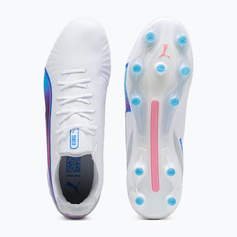 Kopačky PUMA King Ultimate FG/AG puma white/bluemazing/flat light grey/sunset glow 11