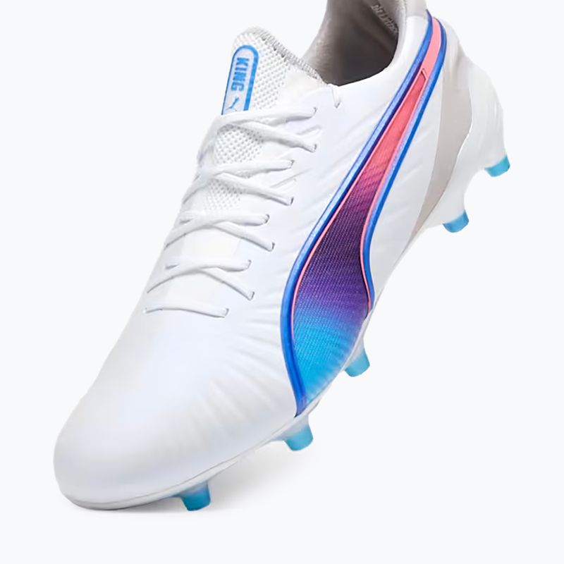 Kopačky PUMA King Ultimate FG/AG puma white/bluemazing/flat light grey/sunset glow 12