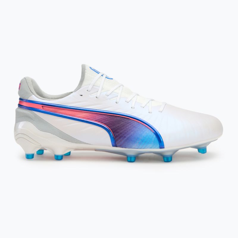 Kopačky PUMA King Ultimate FG/AG puma white/bluemazing/flat light grey/sunset glow 2