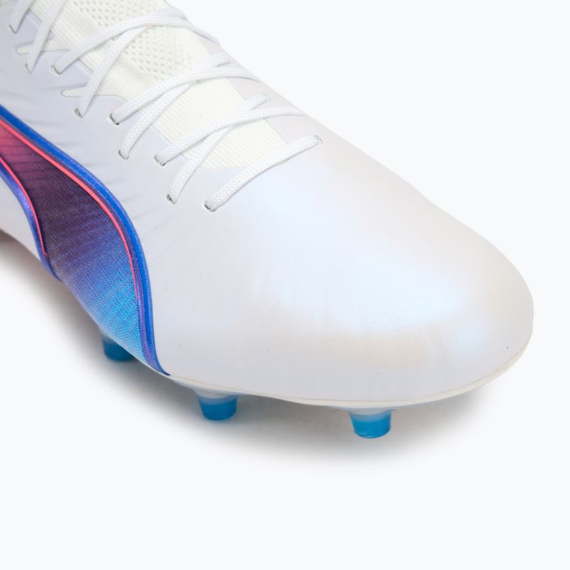 Kopačky PUMA King Ultimate FG/AG puma white/bluemazing/flat light grey/sunset glow 7