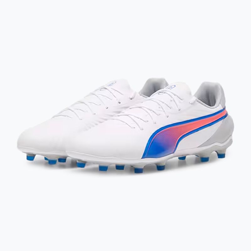 Kopačky PUMA King Match FG/AG puma white/bluemazing/flat light grey/sunset glow 8