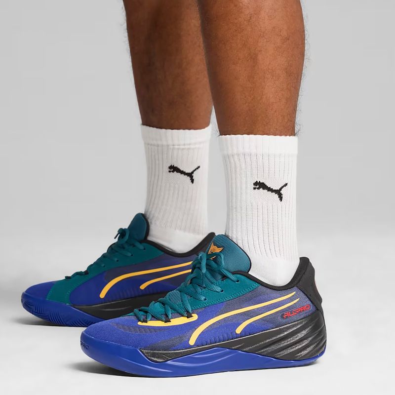 Pánské basketbalové boty PUMA All-Pro Nitro Crowd Craze lapis lazuli/cold green/puma black 6