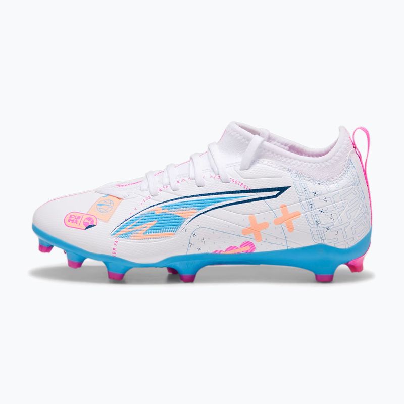 Dětské kopačky PUMA Ultra 5 Match Vol. Up FG/AG Jr puma white/luminous blue 2