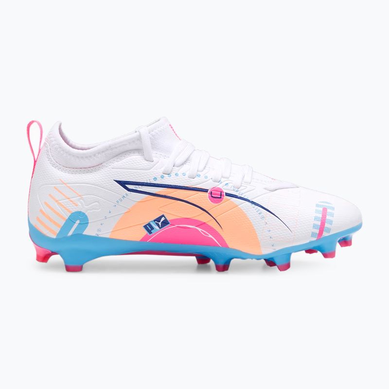 Dětské kopačky PUMA Ultra 5 Match Vol. Up FG/AG Jr puma white/luminous blue 3