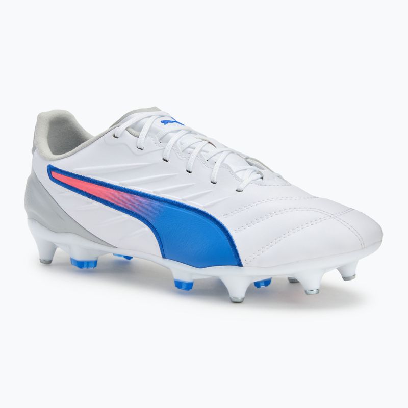 Pánské kopačky PUMA King Pro MxSG puma white/bluemazing/flat light grey/sunset glow