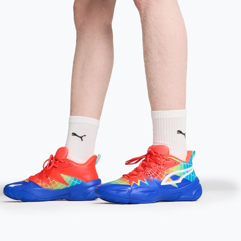 Pánské basketbalové boty PUMA Genetics Marcus Smart royal sapphire/red blast 4