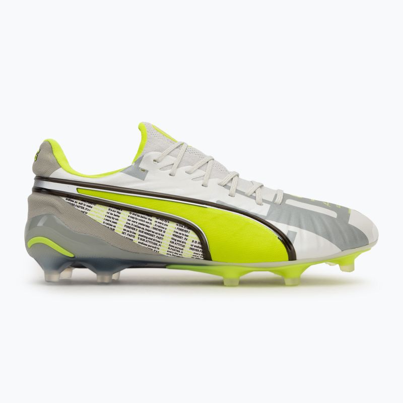 Pánské kopačky PUMA King Ultimate Forever FG/AG feather gray/electric lime/puma white/flat light gray 2