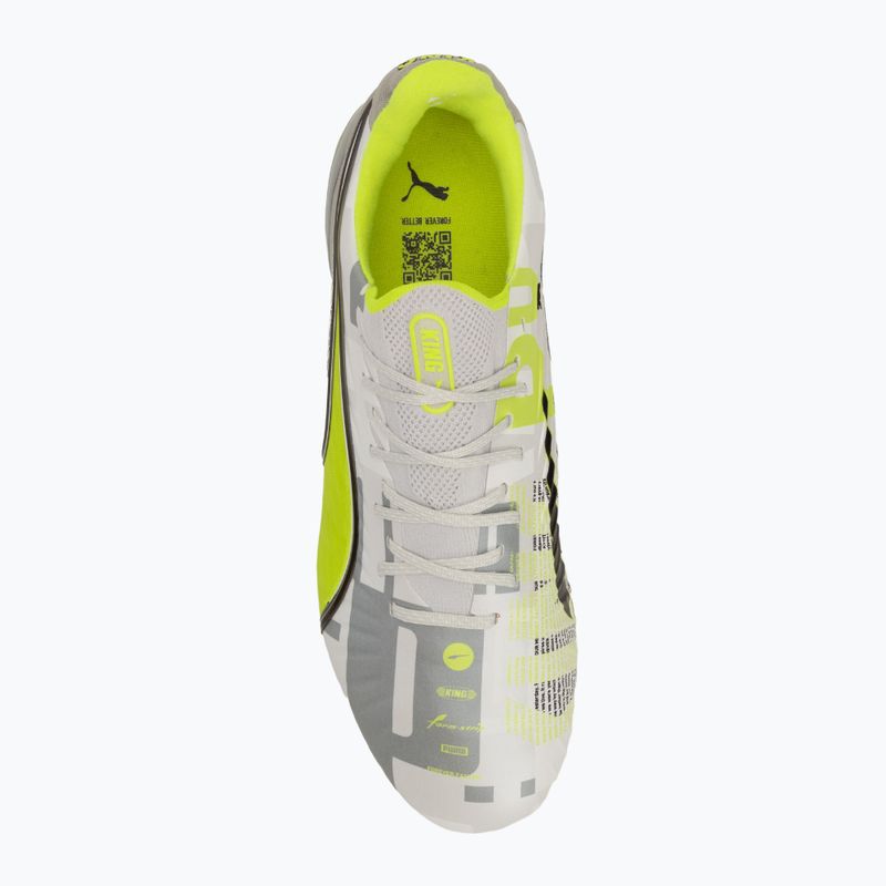 Pánské kopačky PUMA King Ultimate Forever FG/AG feather gray/electric lime/puma white/flat light gray 5