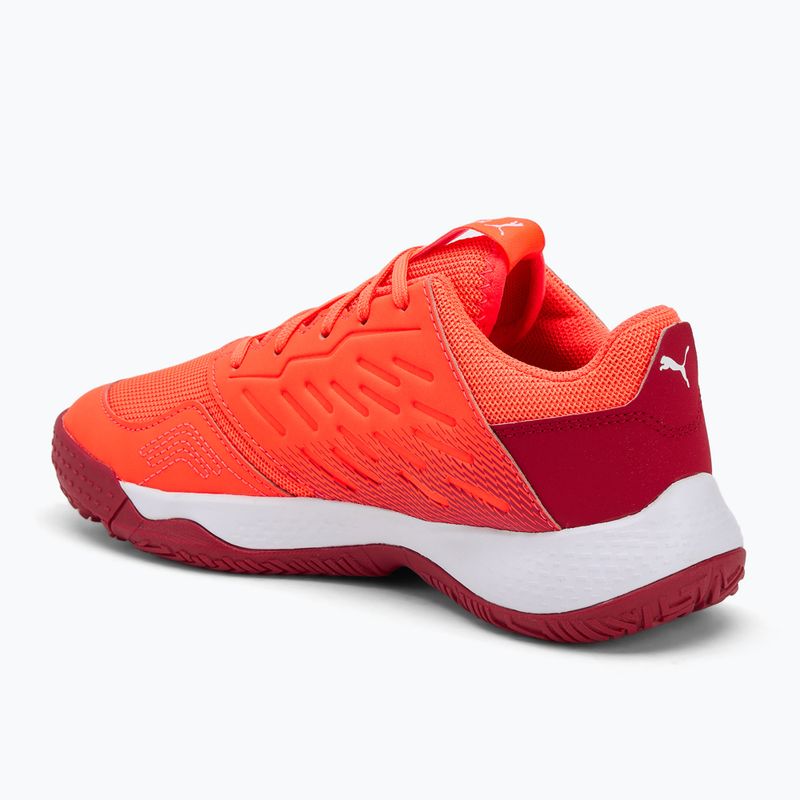Dětské boty na házenou PUMA Accelerate Jr glowing red/white/dark crimson/black 3