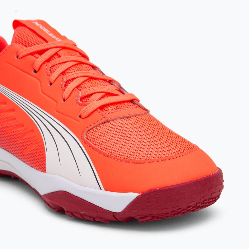 Dětské boty na házenou PUMA Accelerate Jr glowing red/white/dark crimson/black 7