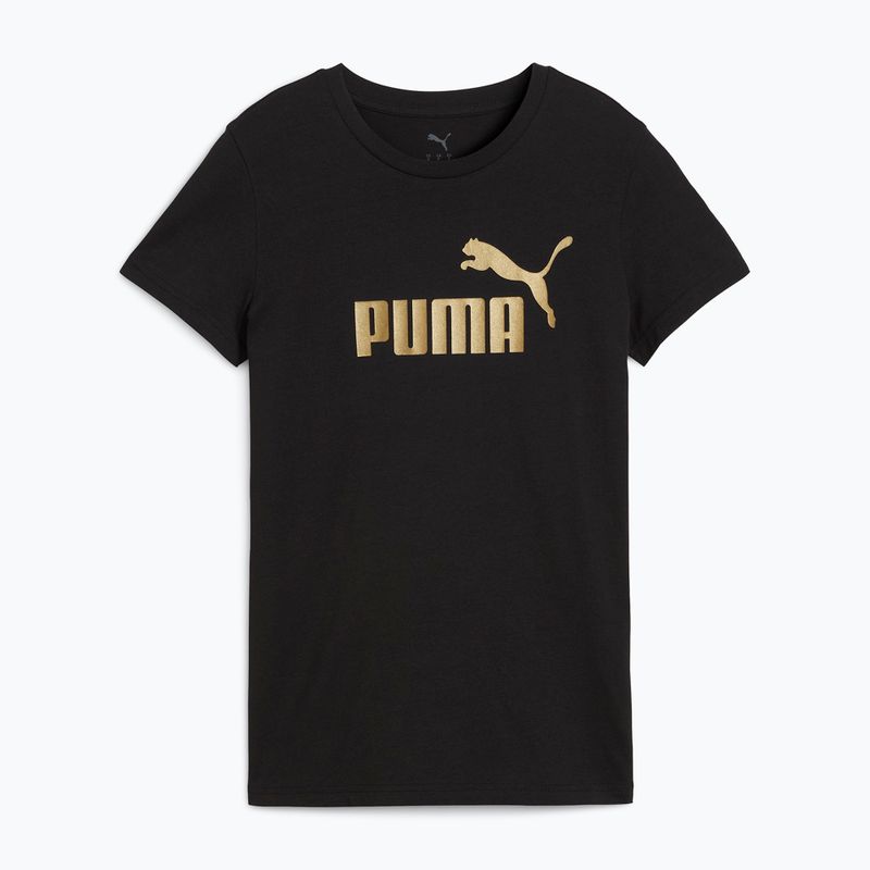 Dámské tričko PUMA ESS Metallic No. 1 Logo Tee puma black/metallic gold