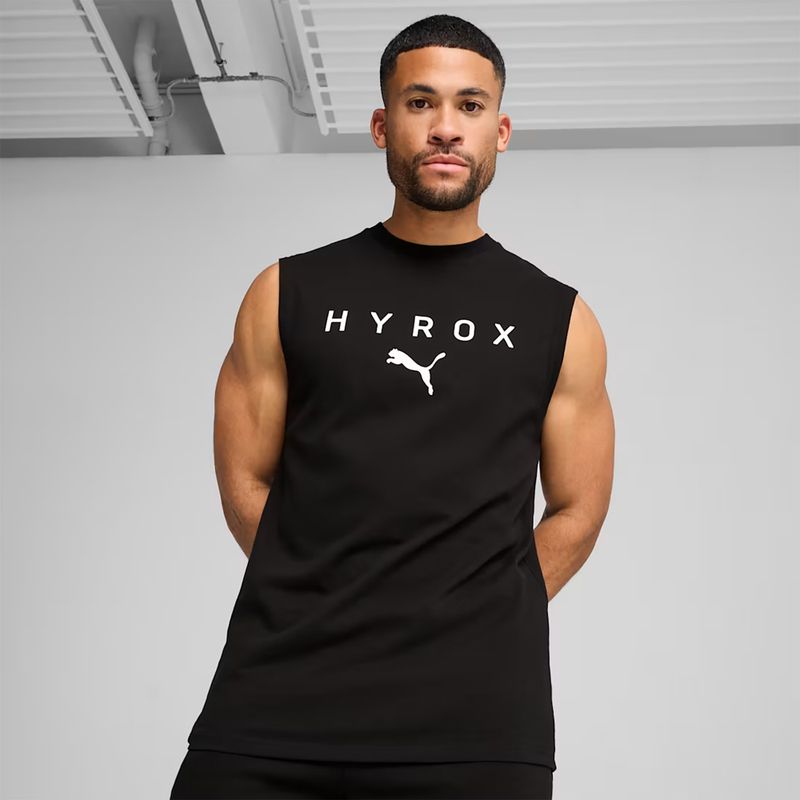 Pánský tréninkový top PUMA x HYROX Cutoff Tank černý 2