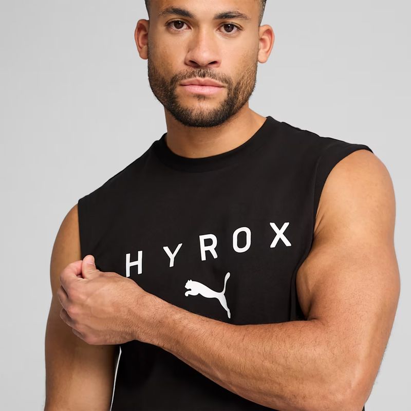 Pánský tréninkový top PUMA x HYROX Cutoff Tank černý 5
