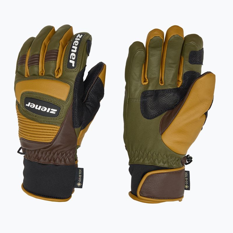 Pánské lyžařské rukavice ZIENER Guard GTX + Gore Grip PR alpine dark/brown