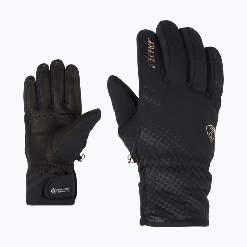 Dámské lyžařské rukavice  ZIENER Karoi WS PR black/rose metallic 6