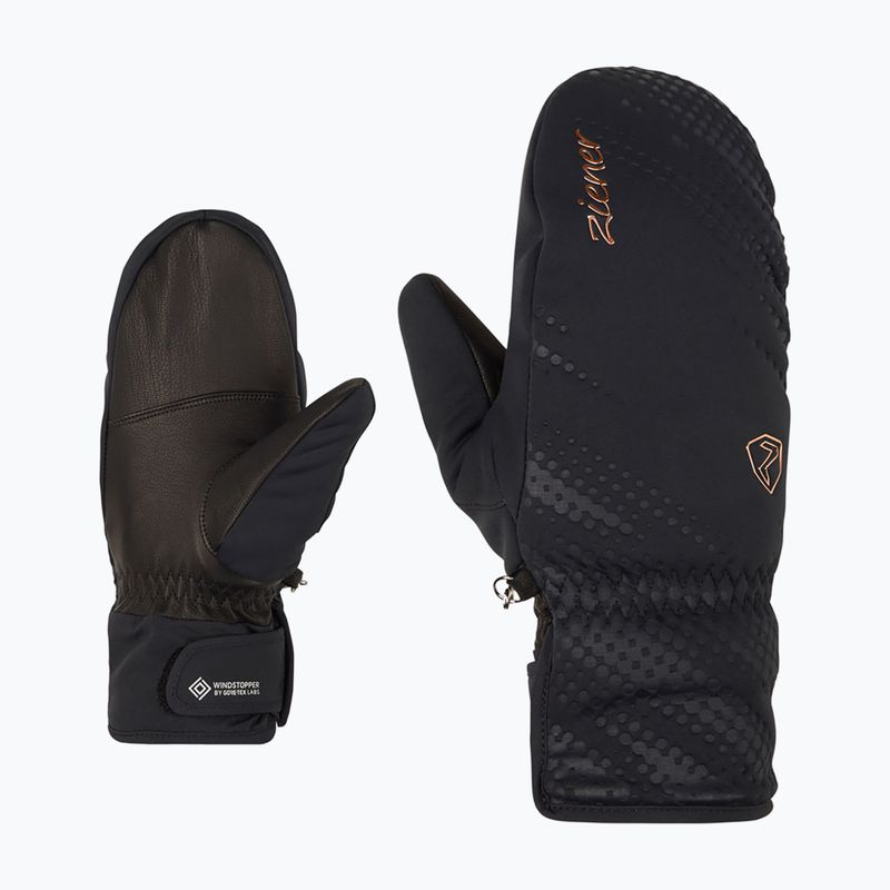 Dámské lyžařské rukavice  ZIENER Karoia WS PR Mitten black/rose metallic 7