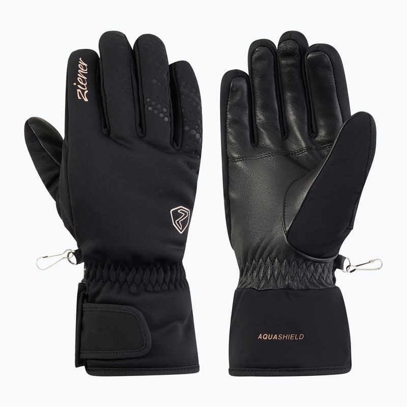 Dámské lyžařské rukavice Ziener Kehnia-Z Aquashield PR Glove black/rose metallic