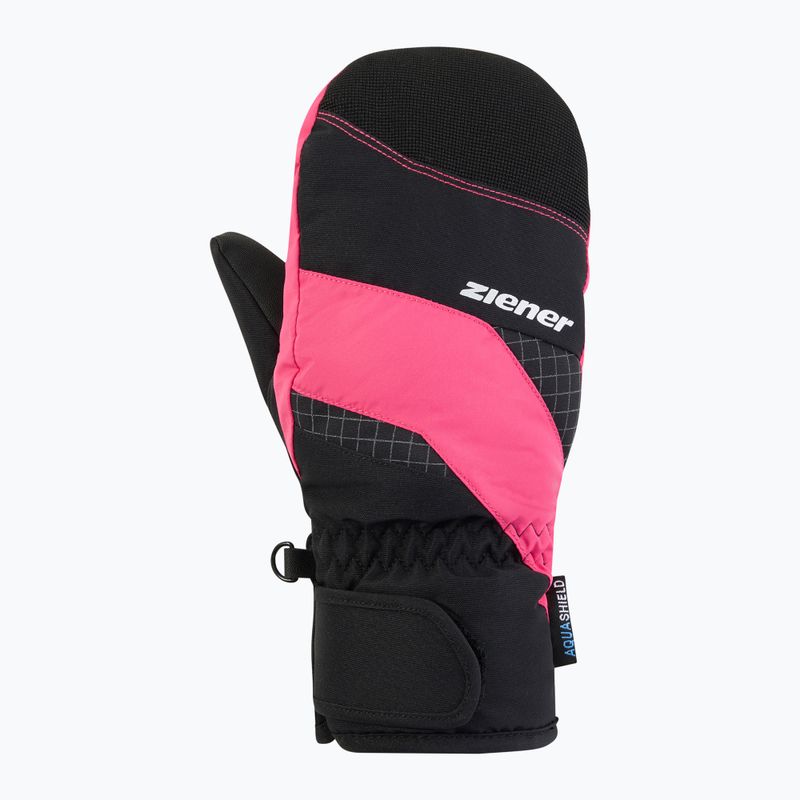 Dětské lyžařské rukavice ZIENER Luuki-Z Aquashield black/pop pink 2