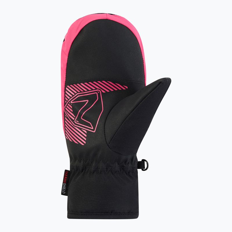 Dětské lyžařské rukavice ZIENER Luuki-Z Aquashield black/pop pink 3