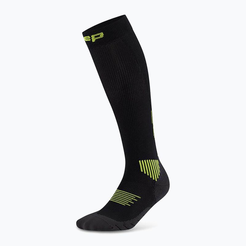 Dámské kompresní ponožky CEP Run Tall 5.0 black/lime 2