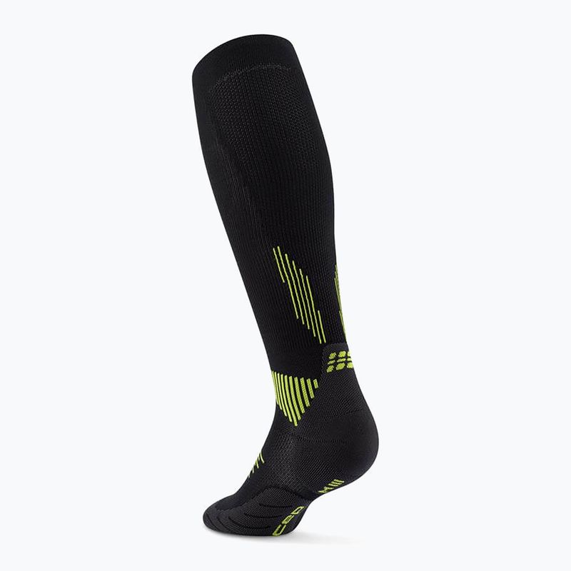 Dámské kompresní ponožky CEP Run Tall 5.0 black/lime 3