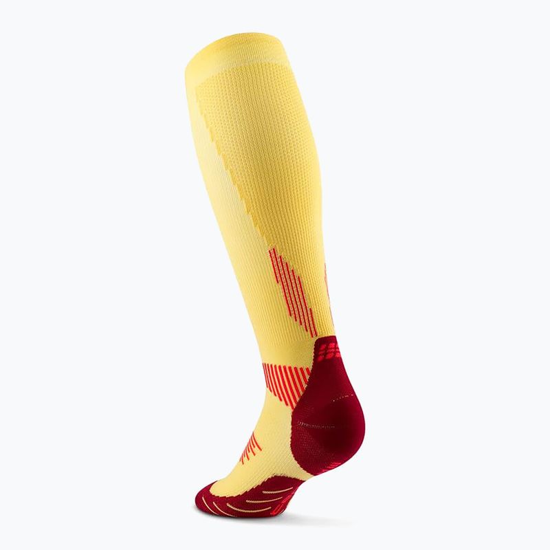 Dámské kompresní ponožky CEP Run Tall 5.0 marigold/burgundy 3
