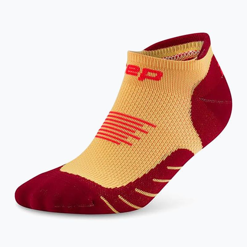 Dámské kompresní ponožky CEP Run No Show 5.0 marigold/burgundy 2