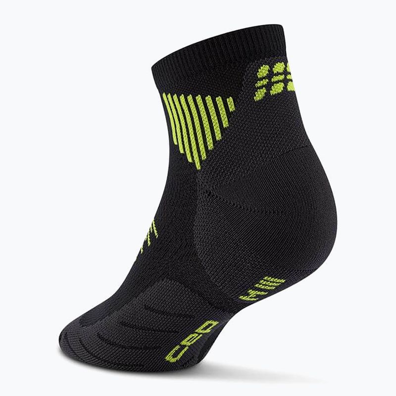 Dámské kompresní ponožky CEP Run Low Cut 5.0 black/lime 3