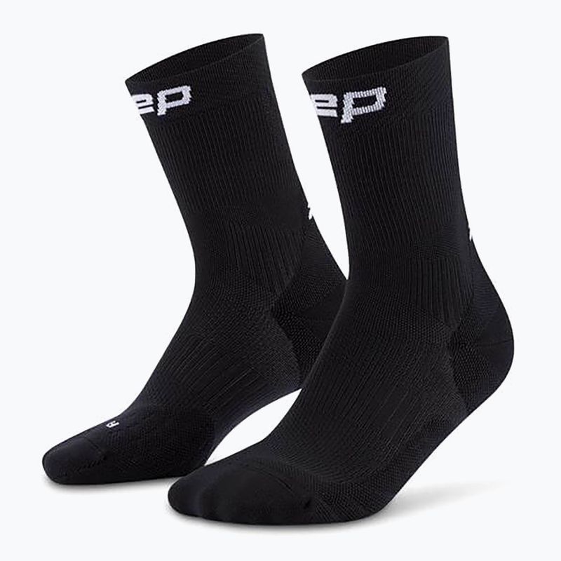 Dámské kompresní ponožky CEP Run Mid Cut 5.0 black/lime