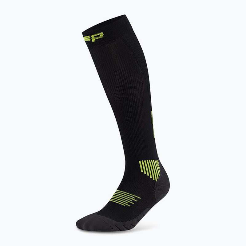 Pánské kompresní ponožky CEP Run Tall 5.0 black/lime 2
