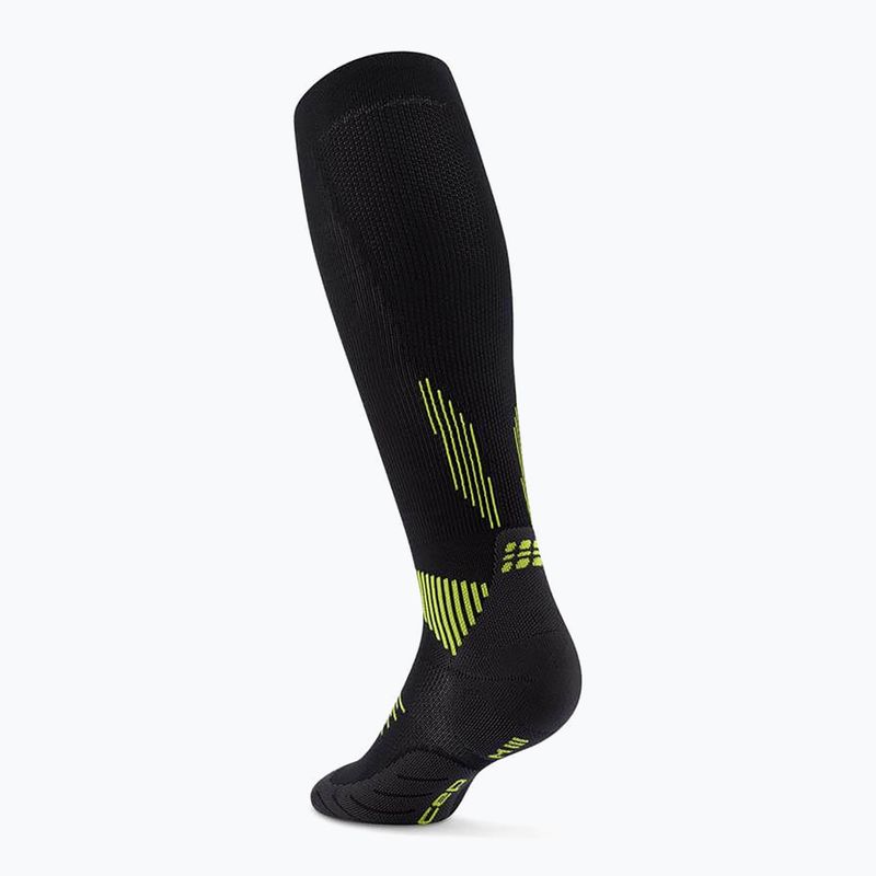 Pánské kompresní ponožky CEP Run Tall 5.0 black/lime 3