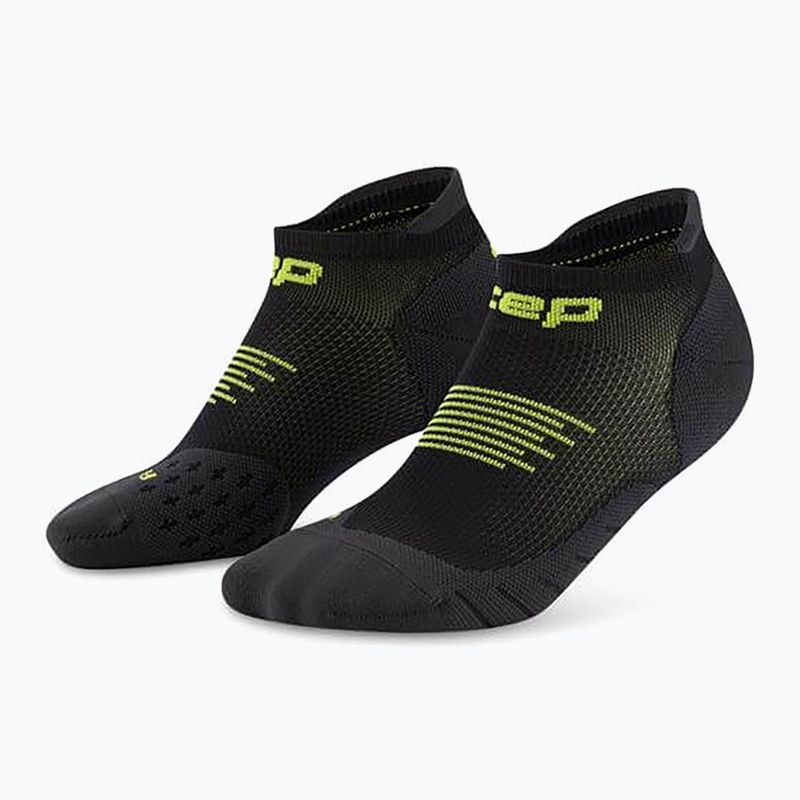 Pánské kompresní ponožky CEP Run No Show 5.0 black/lime