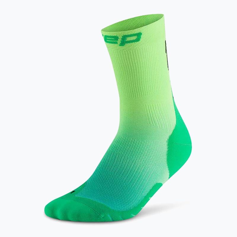 Pánské kompresní ponožky CEP Run Edt. Gradient Mid Cut Compression 5.0 green/lime fade 2