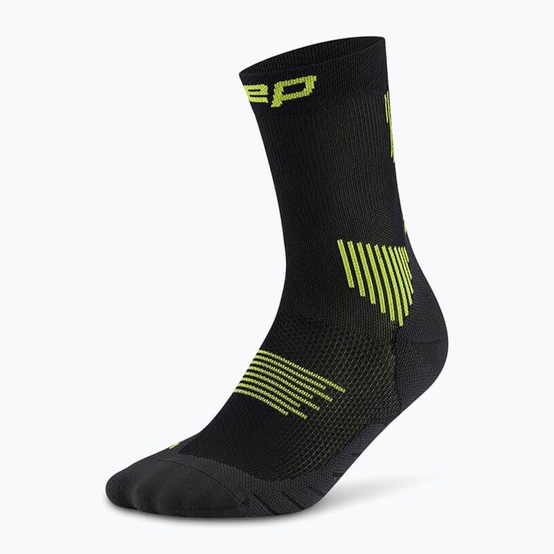 Pánské kompresní ponožky CEP Run Mid Cut 5.0 black/lime 2