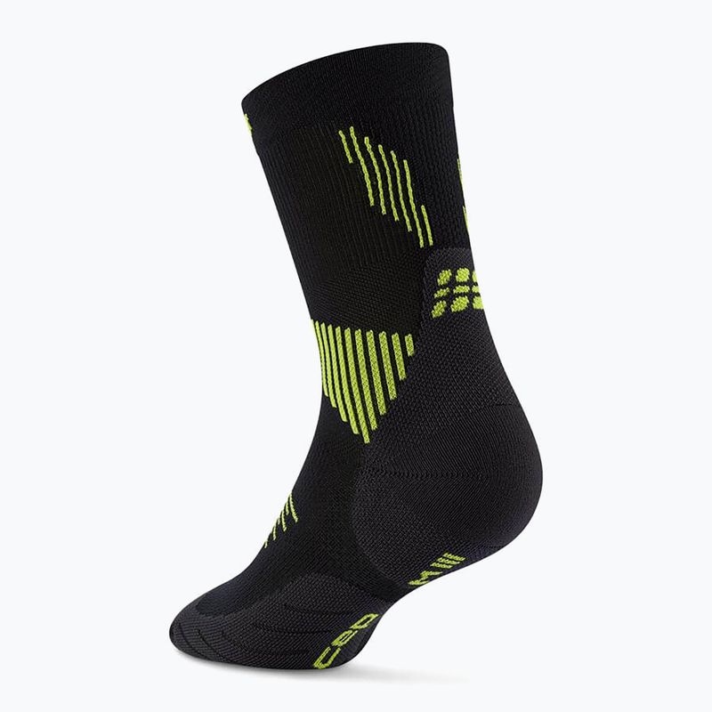 Pánské kompresní ponožky CEP Run Mid Cut 5.0 black/lime 3