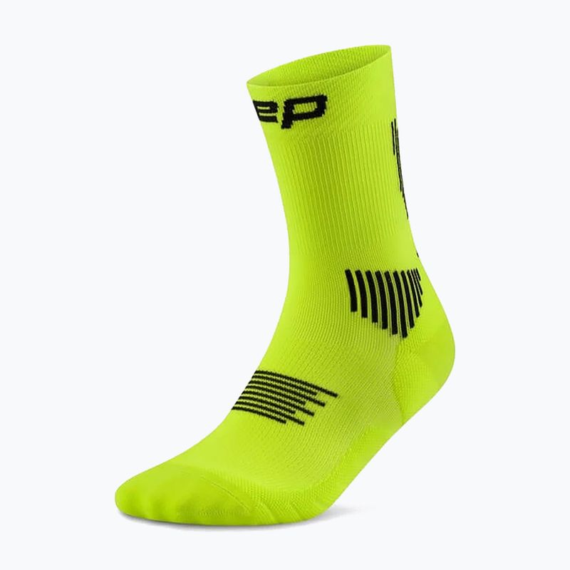 Pánské kompresní ponožky CEP Run Mid Cut 5.0 lime/black 2