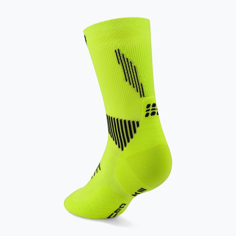 Pánské kompresní ponožky CEP Run Mid Cut 5.0 lime/black 3