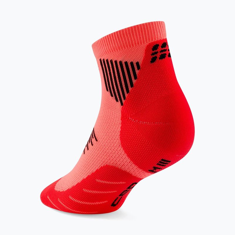 Dámské kompresní ponožky CEP Run Low Cut 5.0 neon coral 3